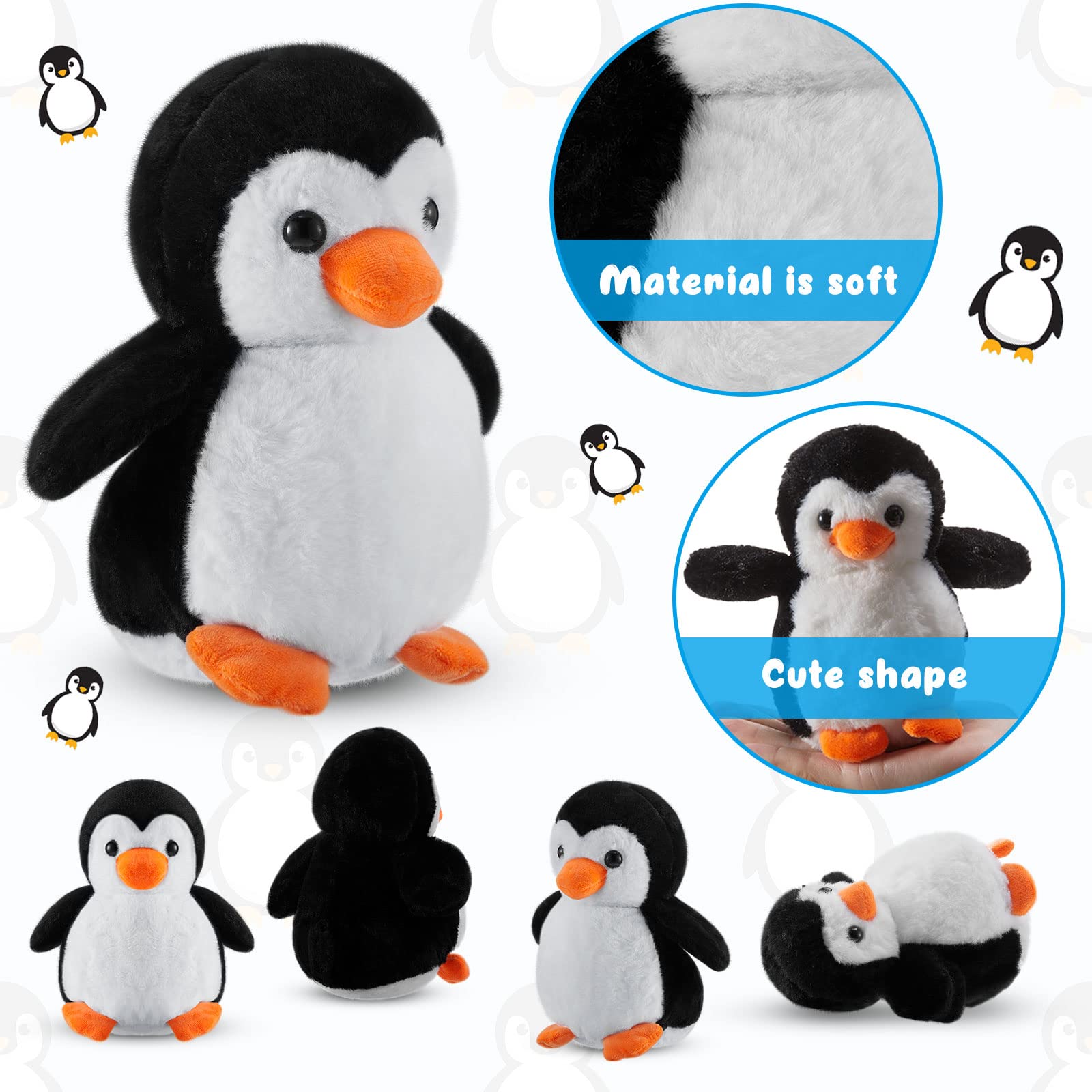 シナダ.可愛いペンギン ぬいぐるみ 赤いフード.花の飾り付き Amazon.co.jp: かわいいおもちゃのペンギンぬいぐるみ赤ちゃん